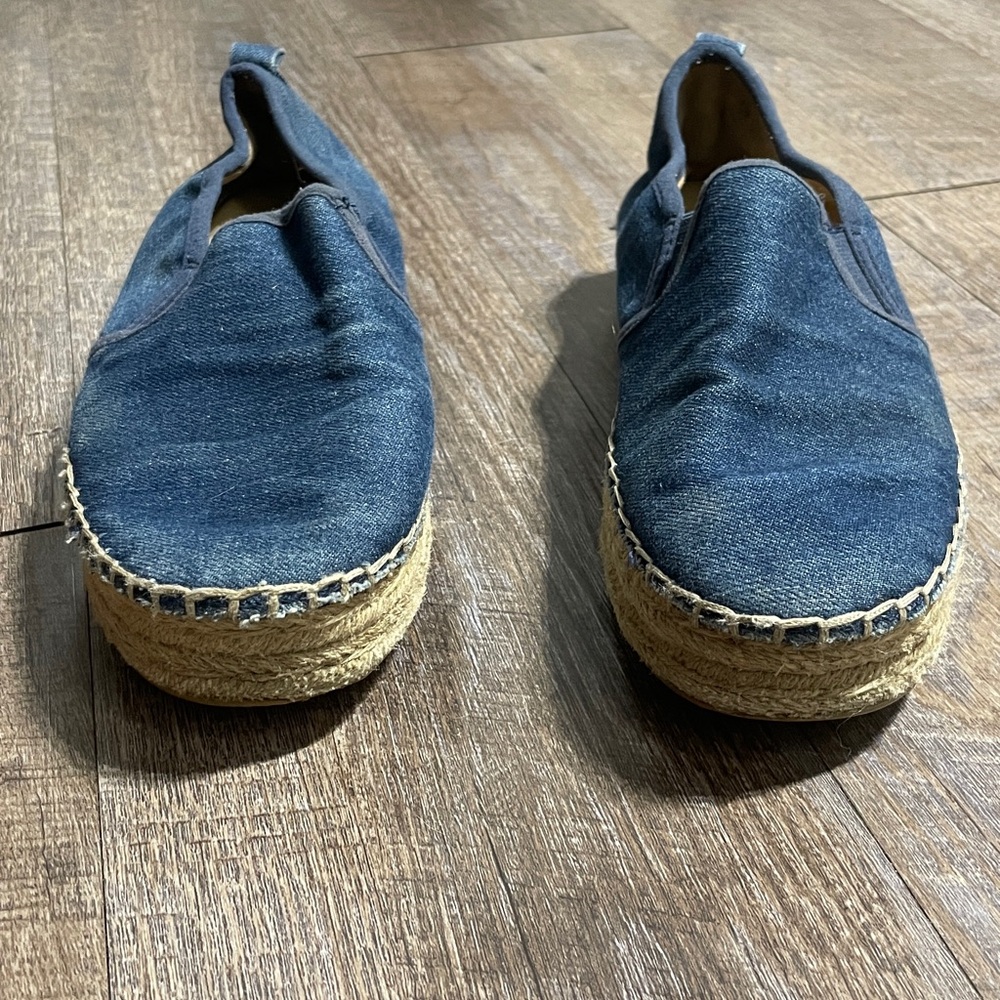 Sam Edelman Carrin Denim Platform Espadrille Slip-On Shoes - Picture 2 of 7
